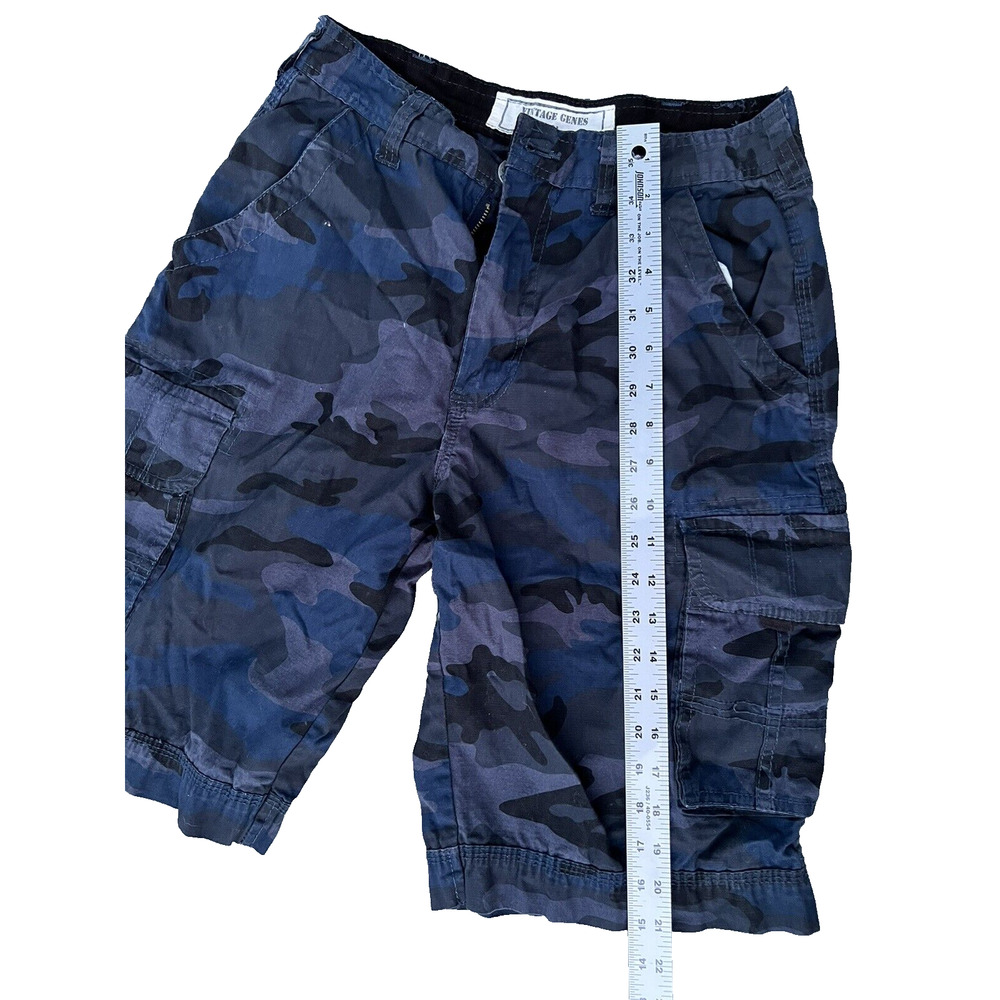 Vintage Genes Mens Blue Camouflage Outdoor Hiking Shorts size 30 A000324 - Picture 9 of 9